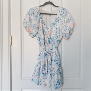 Puff sleeve floral dress